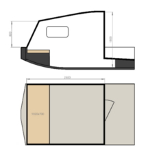 Hardtop 2,5m SilverCarp Einzelbett quer
