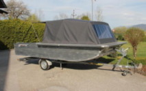Karpfenboot SilverCarp Zelt mit Vordach