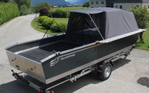 Karpfenboot SilverCarp Zelt mit Vordach